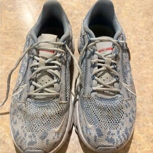 Nike Womens Light Gray and Blue Knit Athletic Shoes